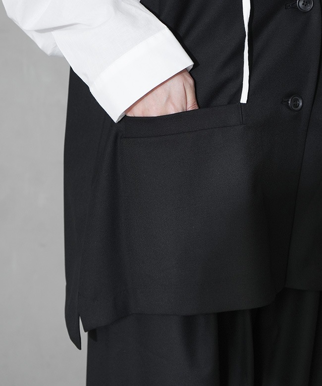 SALE 50%OFF】mizuiro ind(ミズイロインド) deep V neck wide vest