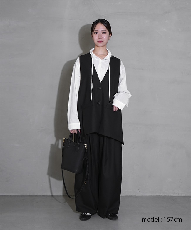 3-230108]mizuiro ind(ミズイロインド) deep V neck wide vest