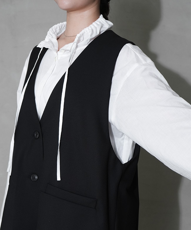 mizuiroind ミズイロインド　ディープVネックビッグジレ mizuiro ind (ミズイロインド) ディープVネックワイドベスト