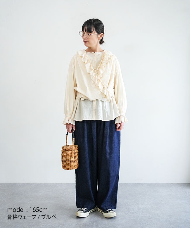 tugumu ツムグ ピンタック ブラウス 2way プリーツ レイヤード tumugu 
