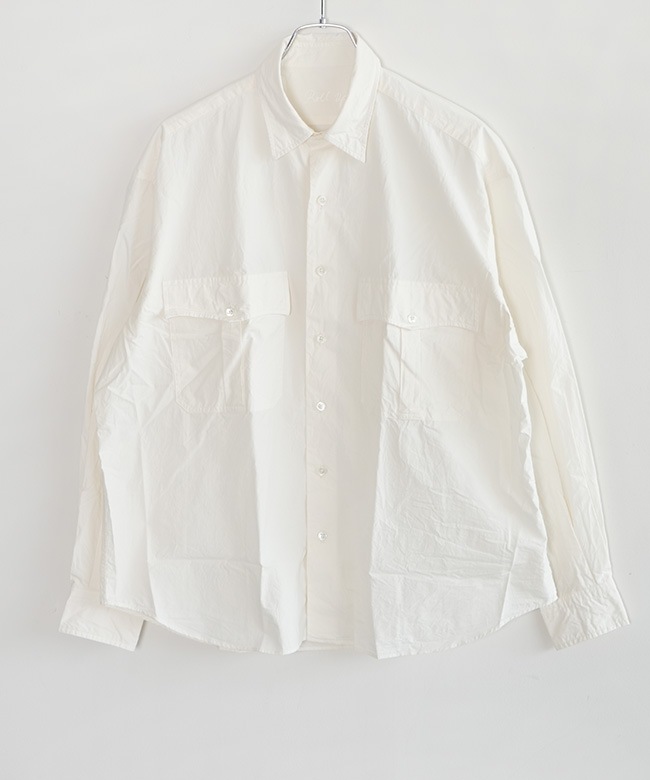 ポータークラシック　ロールアップ　シャツ　ホワイト PORTER CLASSIC(ポータークラシック) ROLL UP TRAVELER'S SHIRT ロール