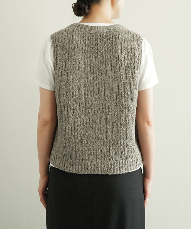 mizuiro ind(ミズイロインド) slub like V neck vest スラブライクV