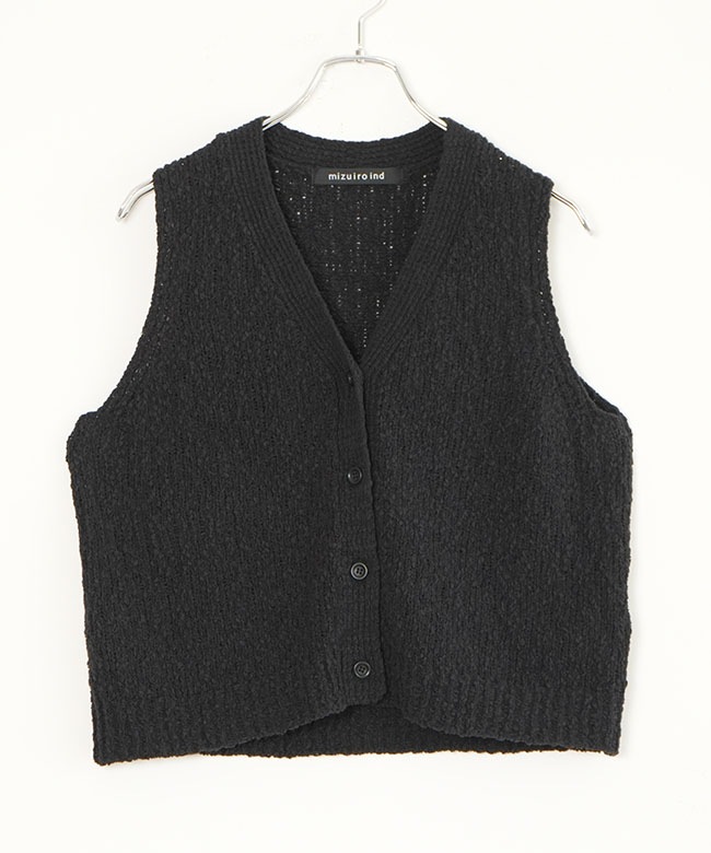 mizuiro ind(ミズイロインド) slub like V neck vest スラブライクV