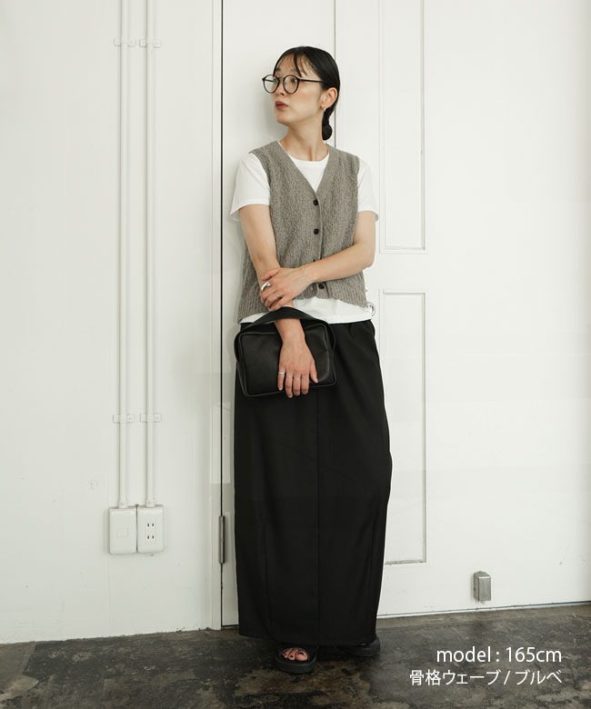 mizuiro ind(ミズイロインド) slub like V neck vest スラブライクV