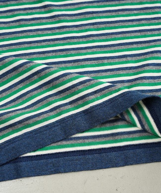 【mintです】MEYAME ボーダー　ニット　Tシャツ　メヤメ MEYAME |〈別注〉ボーダー コットンニット半袖Tシャツ WOMEN