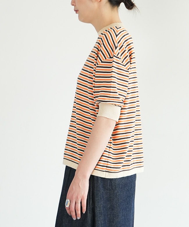 SALE 40%OFF】[MEY-2130]MEYAME(メヤメ) BORDER COTTON KNIT TEE