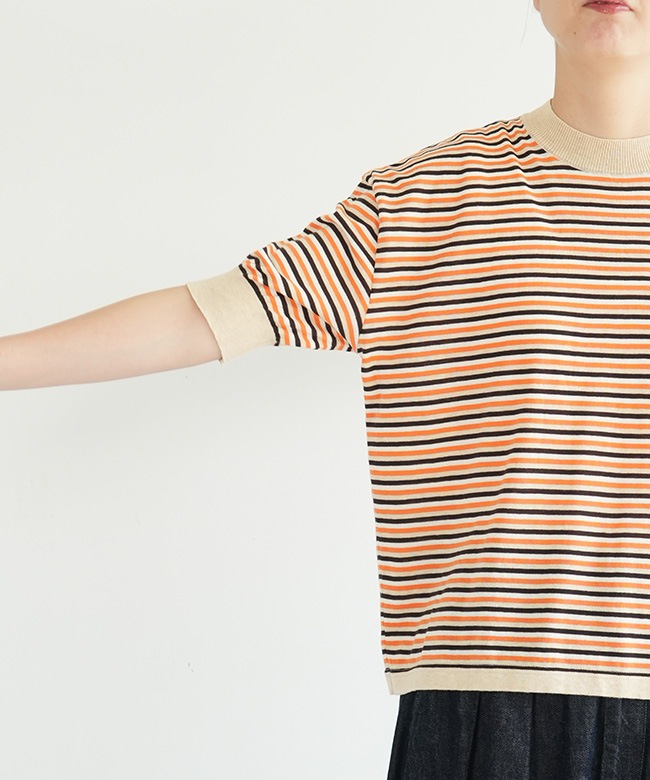 SALE 40%OFF】[MEY-2130]MEYAME(メヤメ) BORDER COTTON KNIT TEE
