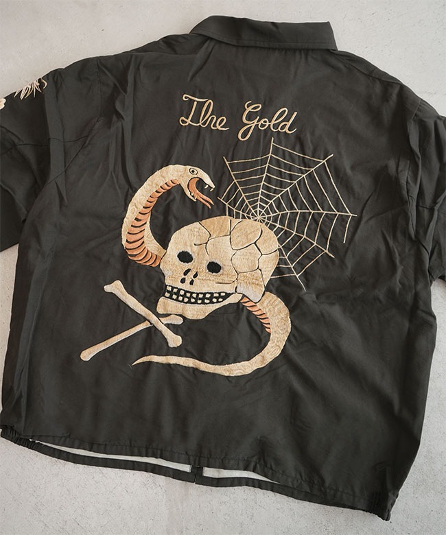 スカルスパイダービンテージ　ワークジャケット　三軒茶屋US シンタス GL15727]gold(ゴールド) SKULL JACKET AGED MODEL スカル