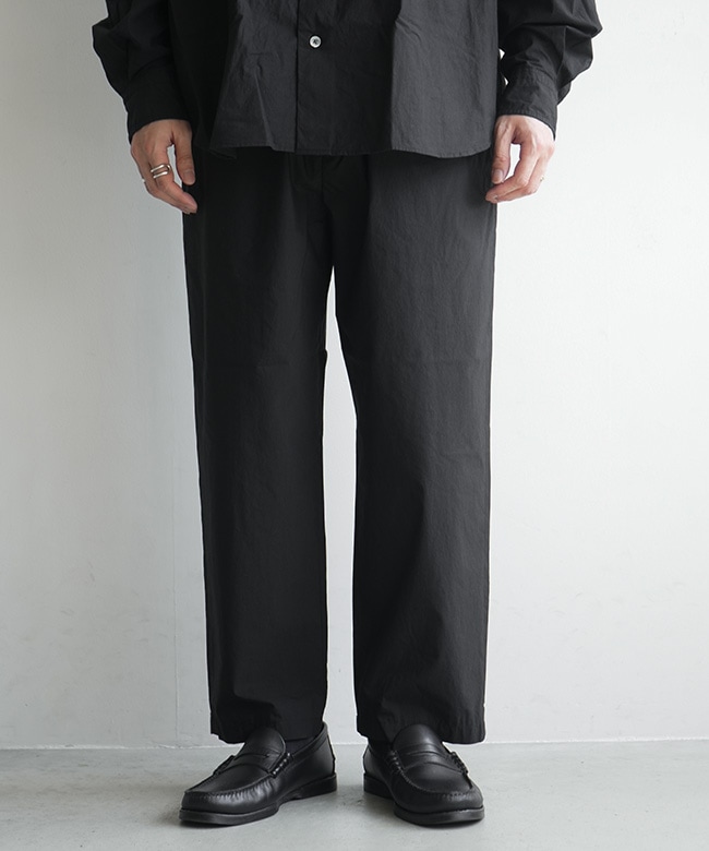 Porter Classic ポータークラシック コットンツイル テーパードパンツ ブラック PORTER CLASSIC(ポータークラシック)POPLIN EASY PANTS ポプリン