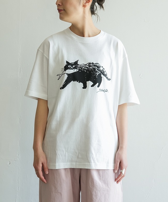 HARVESTY(ハーベスティ)PRINTED BOX TEE＜CAT＞プリントTee 猫