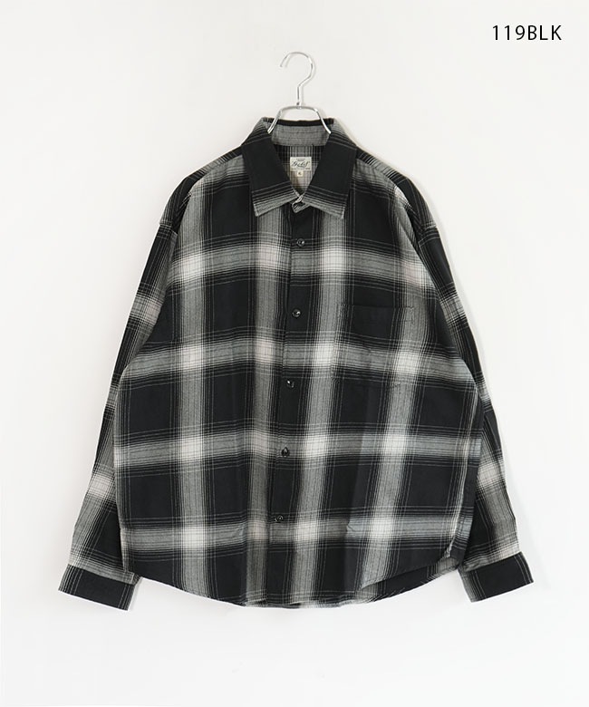 GL29546]gold(ゴールド) SUVIN COTTON NEL CHECK REGULAR COLLAR SHIRT