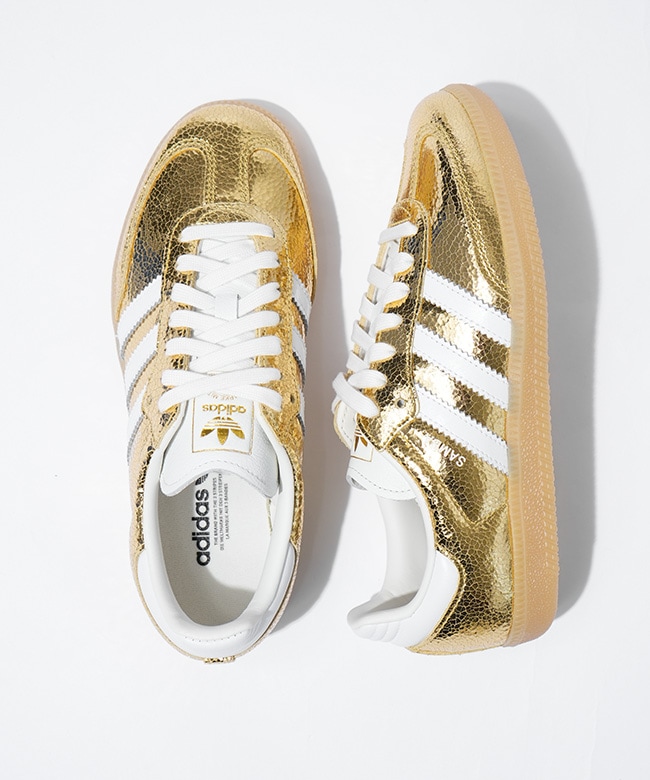 GOLDEN スニーカー 38 ゴールドグリッター ◇[KI5719]adidas Originals (アディダス オリジナルス) SAMBA OG W