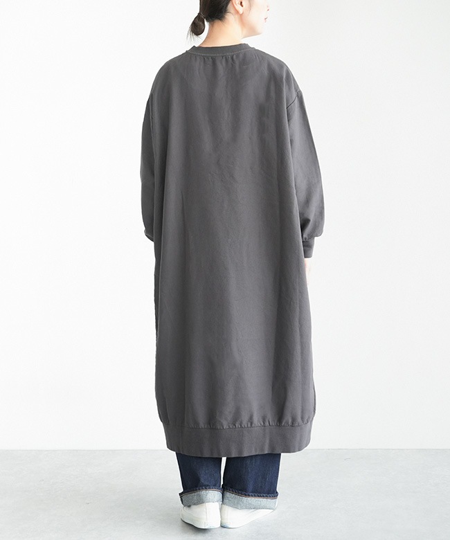 P80649]prit(プリット) タオルデニムクルーネックスラッシュポケット