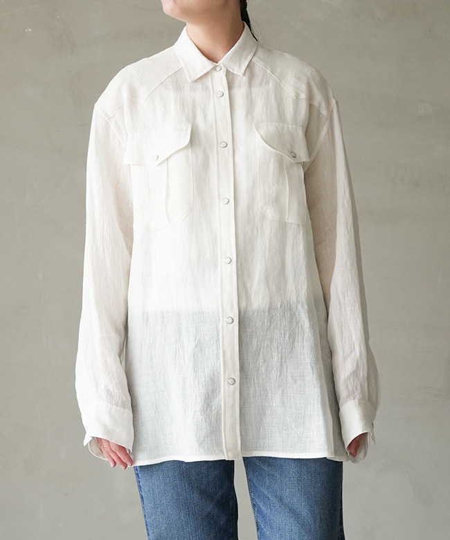 THE SHINZONE(ザ シンゾーン) LINEN WESTERN SHIRT リネンウエスタン