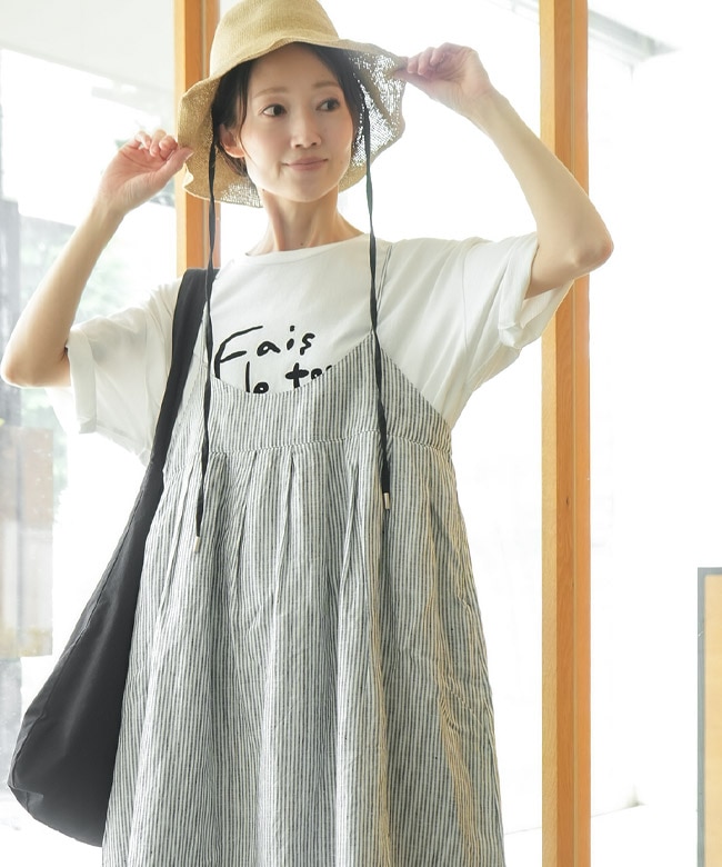 SALE 10%OFF】ina(イナ) 胸ピンタックキャミワンピース レディース