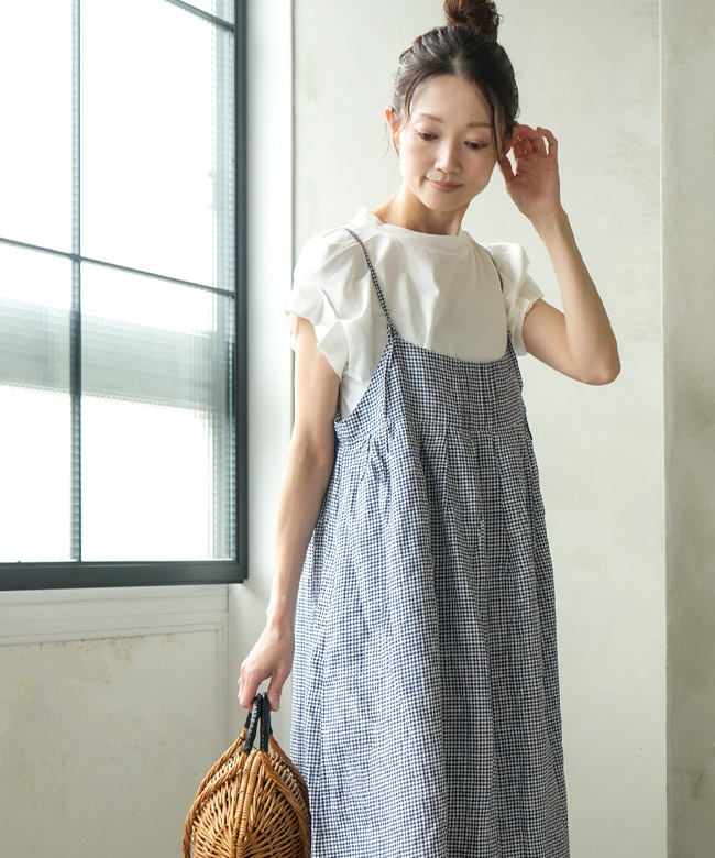 SALE 10%OFF】ina(イナ) 胸ピンタックキャミワンピース レディース