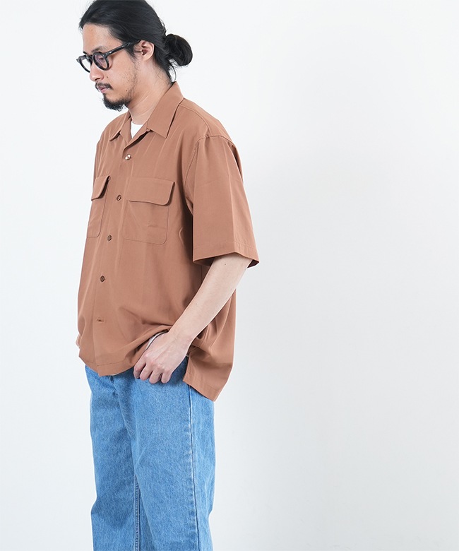 ユニバーサルプロダクツ コットン 半袖 オープンカラーシャツ グレージュ SALE 50%OFF】[241-60306]UNIVERSAL PRODUCTS(ユニバーサル