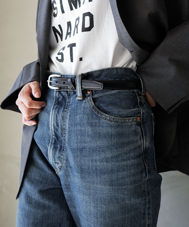 TORY LEATHER(トリ―レザー)Crossed Keeper Belts(BLACK×NICKEL) クロス