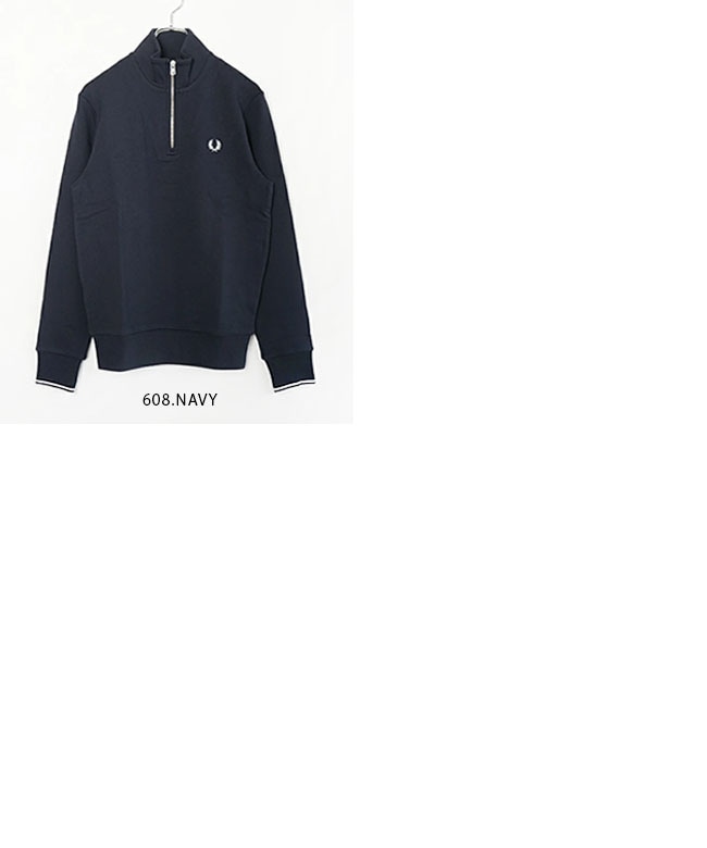 FRED PERRY フレッドペリー　ネイビー ハイネックスウェットシャツ　M FRED PERRY 9/7プレミアム会員+5% フレッドペリー スウェット