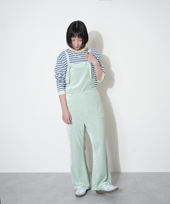 SALE 50%OFF】[MEY-1927]MEYAME(メヤメ) VELOUR SALOPETTE ベロア