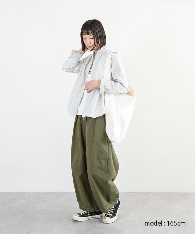 ダナファヌル Dana Faneuil ヒッコリー ヒッコリーストライプ パンツ イージーパンツ ワイドパンツ Japan 日本製 レディース Dana Faneuil ダナファヌル ヒッコリーストライプ