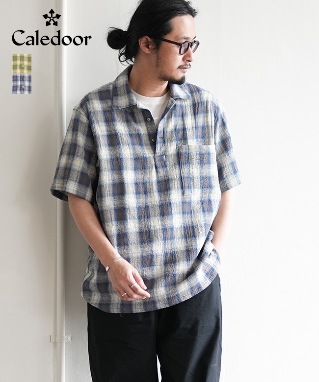 Caledoor カレドアー パナマクロス 半袖 チェック シャツ 1_000000025219.jpg?1742616687