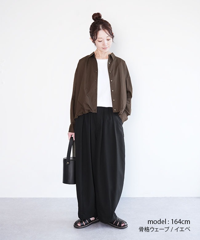ミズイロンド バルーンシャツ チャコールグレー 3-230094]mizuiro ind(ミズイロインド) ballon shirt バルーン