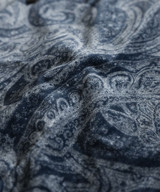 GL29542]gold(ゴールド) PAISLEY PATTERN INDIGO VELVETEEN OPEN SHIRT