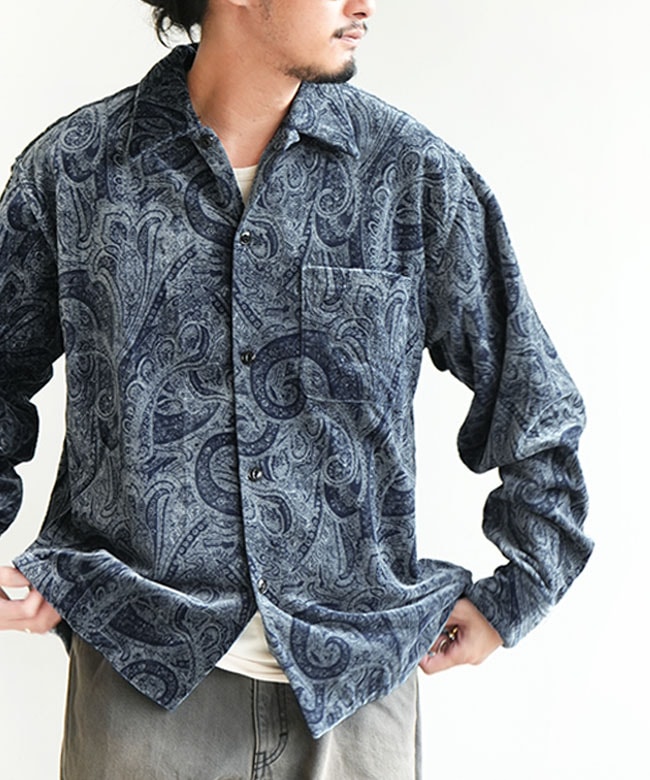 パルプンテ32様オーダー GL29542]gold(ゴールド) PAISLEY PATTERN INDIGO VELVETEEN OPEN