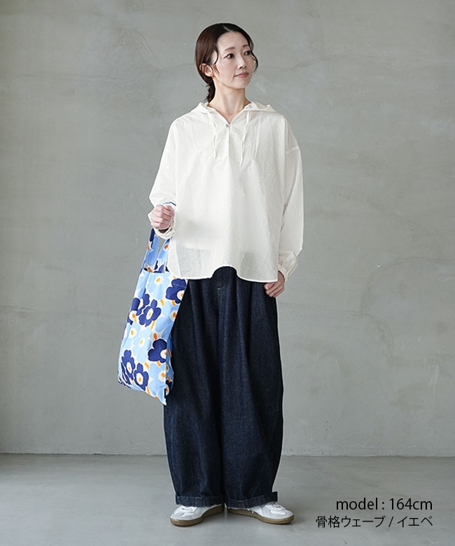 P81628]prit(プリット) エアリーコットンフードプルオーバーシャツ