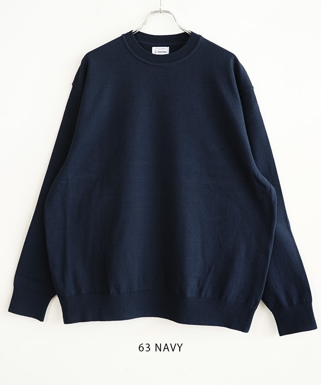 【未使用】Yonetomi Washi cotton knit ネイビー 3 未使用】Yonetomi Washi cotton knit ネイビー 3