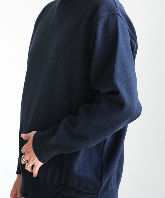 【未使用】Yonetomi Washi cotton knit ネイビー 3 95-254-006]Yonetomi NEW BASIC(ヨネトミニューベーシック