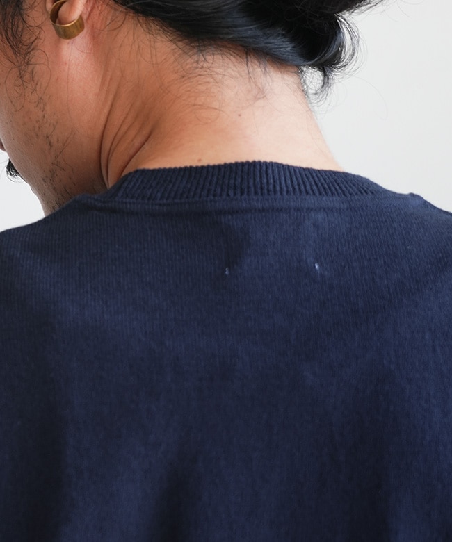 【未使用】Yonetomi Washi cotton knit ネイビー 3 未使用】Yonetomi Washi cotton knit ネイビー 3