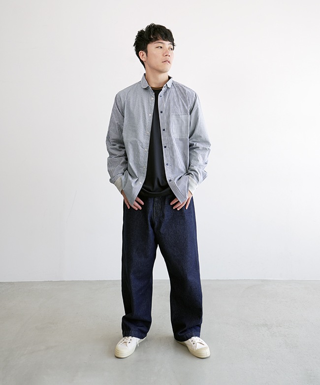 G233732]gym master(ジム マスター) 2WAYショールカラーL/S
