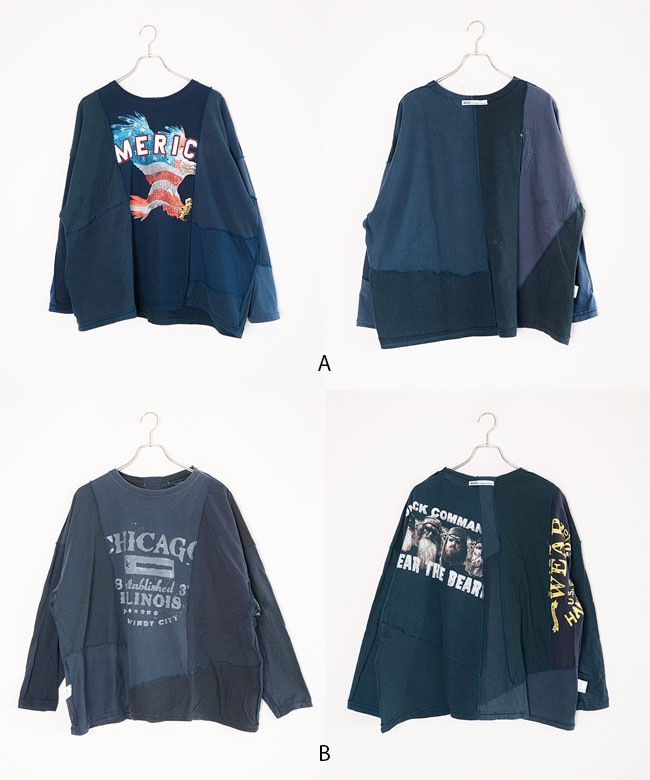 sunny side up(サニーサイドアップ)PATCHWORK L/S T パッチワーク長袖T