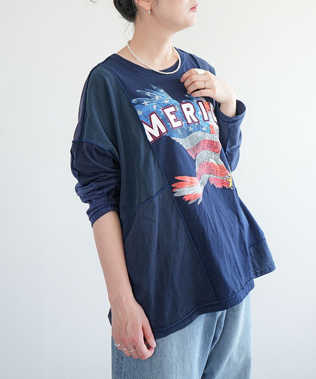sunny side up(サニーサイドアップ)PATCHWORK L/S T パッチワーク長袖T