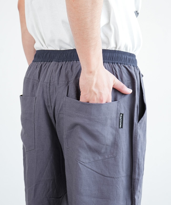 SALE 30%OFF】gym master(ジムマスター) 麻レーヨンテーパードパンツ