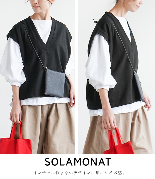SOLAMONAT ソラモナ ペンネ天竺鼠 ビッグベスト スウェット ドロスト SOLAMONAT ソラモナ ペンネ天竺鼠 ビッグベスト スウェット