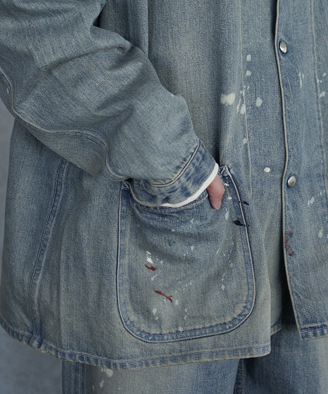 SALE 50%OFF】tsuzuli(ツヅリ)COVERALLS JACKET USED PAINT