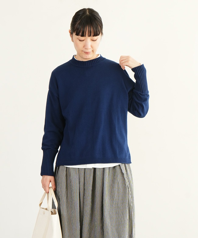 541107]【洗える】mao made(マオメイド) やわらかコットンクルーネック