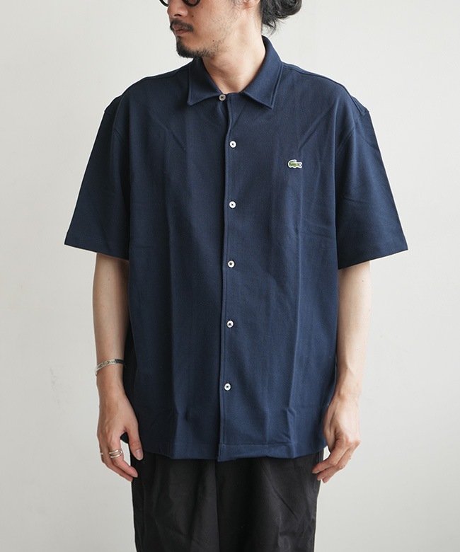 LACOSTE(ラコステ)鹿の子地オープンカラーシャツ メンズ 半袖シャツ