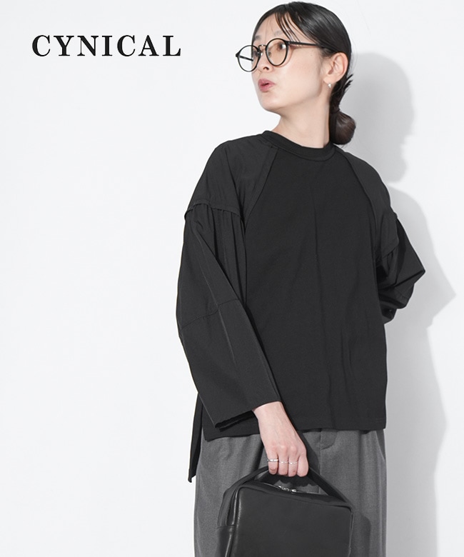 SALE 20%OFF】CYNICAL(シニカル)異素材切り替えバックファスナー