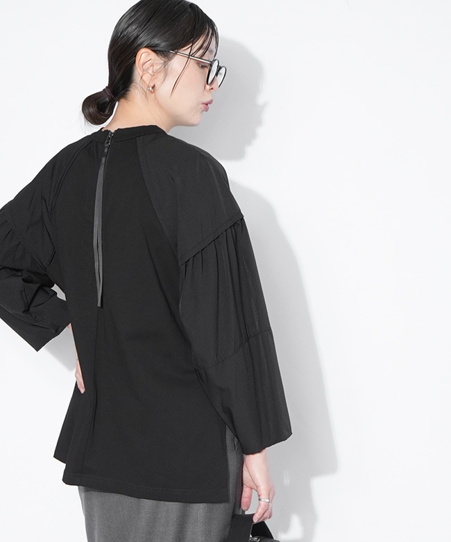 SALE 20%OFF】CYNICAL(シニカル)異素材切り替えバックファスナー 