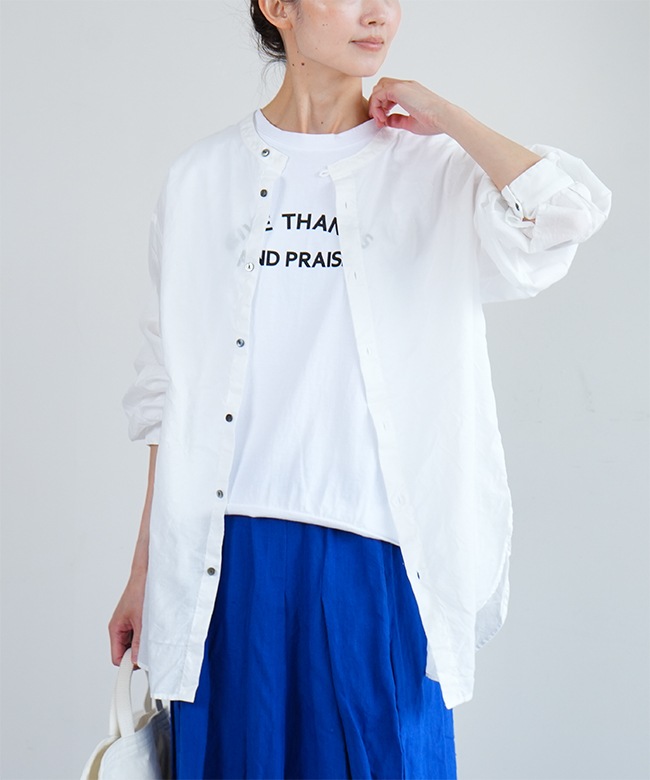 SALE 50%OFF】prit(プリット)100/2甘ボイル 2wayシャツ レディース 