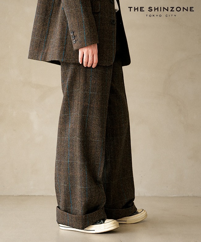 25AMSPA09]THE SHINZONE(ザ シンゾーン) WOOL SEMI FLARE PANTS ウール