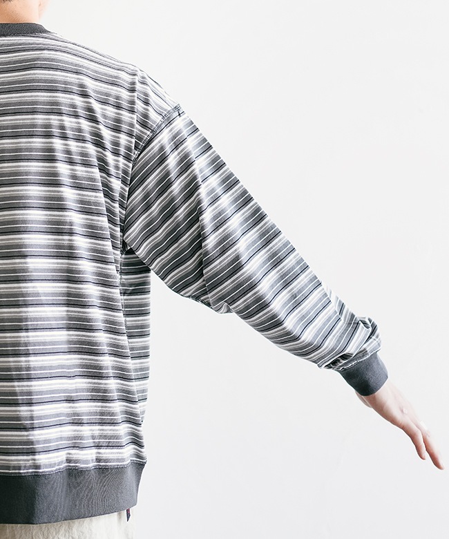 トップス DANTON ◇[DT-C0204TCB]DANTON(ダントン) ストライプロングスリーブTシャツ