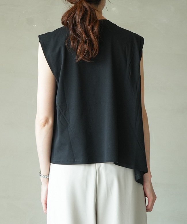 SALE 30%OFF】mizuiro ind(ミズイロインド)V neck asymmetry N/S P/O V