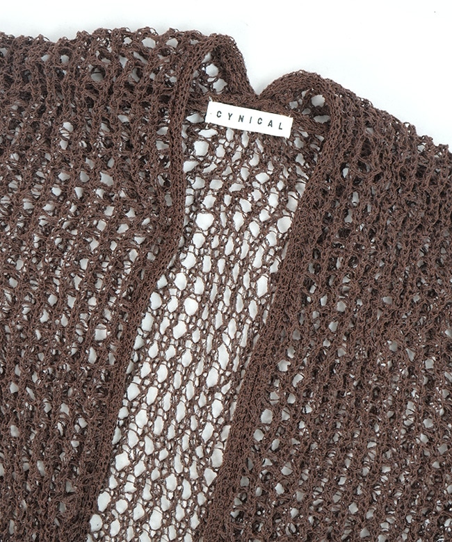 SALE 50%OFF】CYNICAL(シニカル)テープヤーンすかし柄カーディガン