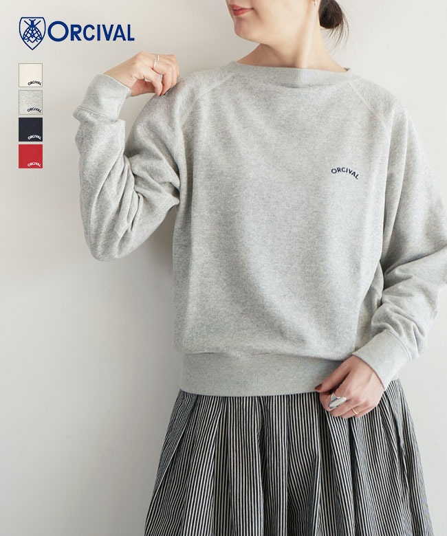 オーシバル ORCIVAL ライトフレンチテリーボートネックスエット グレー 2 オーシバル ORCIVAL ライトフレンチテリーボートネックスエット グレー