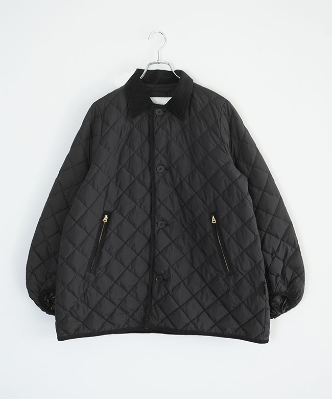 美品▲Gymphlex/キルティングダウンジャケット▲ブラック　黒　ゆったり GY-A0717NYM]Gymphlex(ジムフレックス) QUILT DOWN PUFF SLEEVE MIDDLE